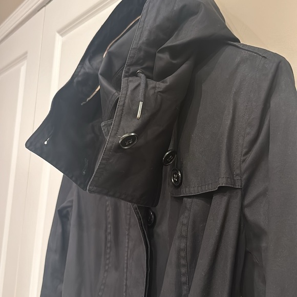 Burberry Brit Trench coat black removable hood check lining EXCELLENT condition - Picture 4 of 17